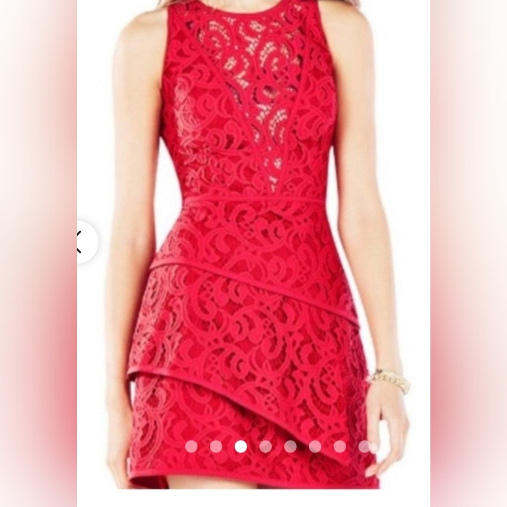 BCBG red lace short dress  size 0